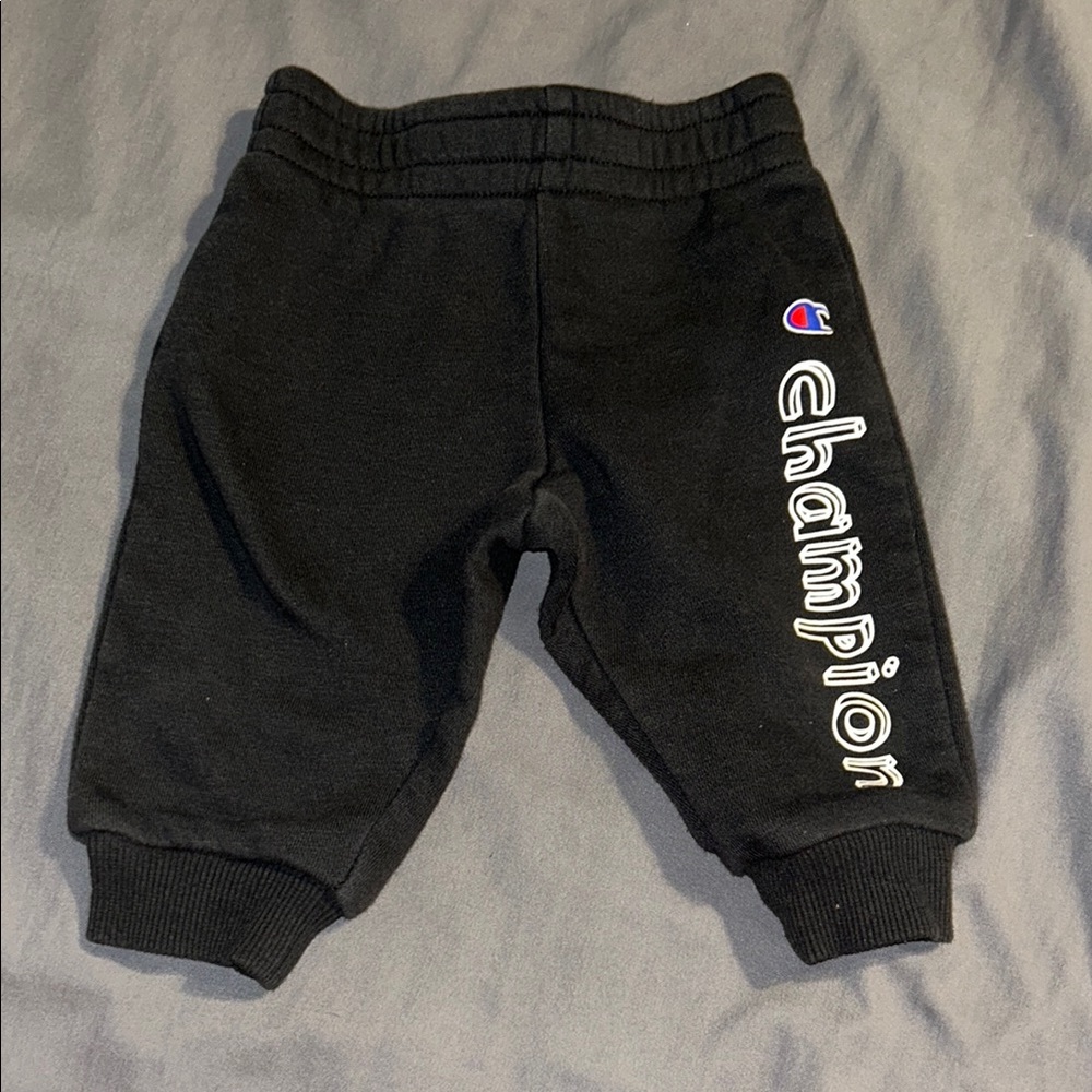 Champion Kids Black Sweatpants with Logo